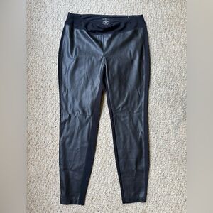 SOMA Black Faux Leather Leggings Size Large